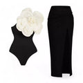 Conjunto Verão Maiô Flower e Saída Longa