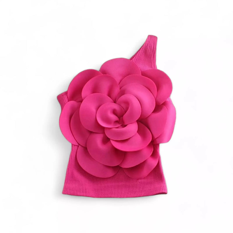Blusa de Ombro Único Rosa Fashion