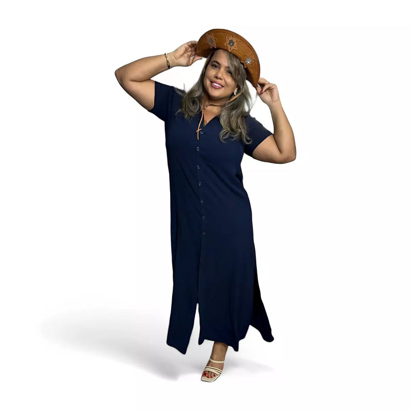 Vestido Longo Chemise Maria Bonita