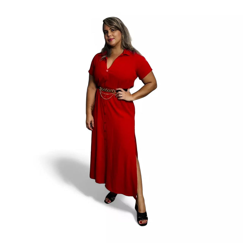 Vestido Longo Chemise Maria Bonita