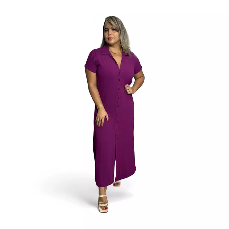 Vestido Longo Chemise Maria Bonita