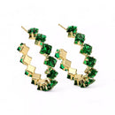 Argola em Zircônia Cristal Verde