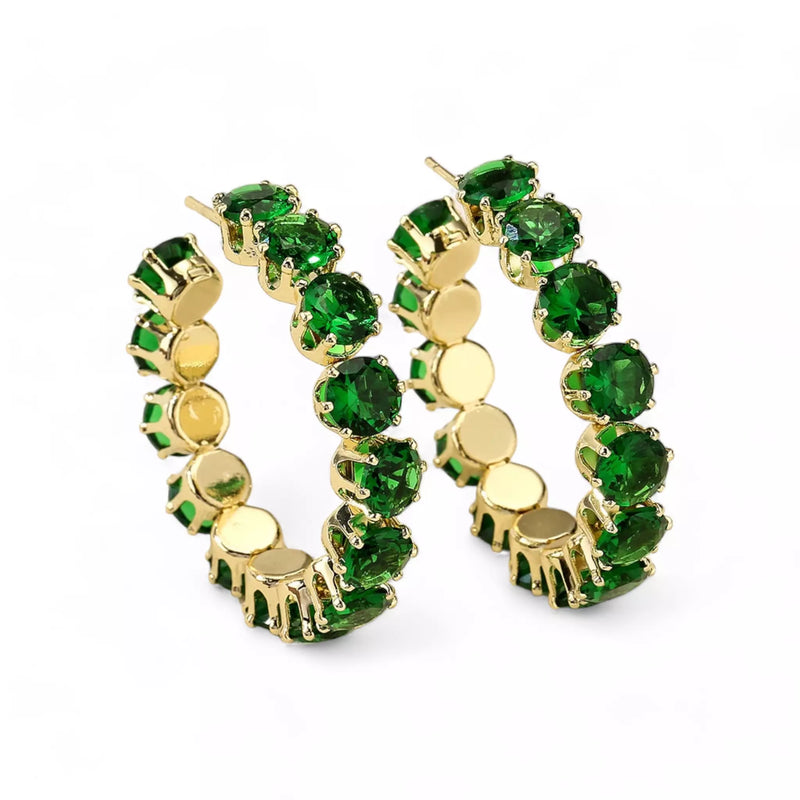 Argola em Zircônia Cristal Verde