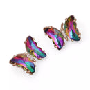 Brinco Feminino Borboleta Cristal Safira