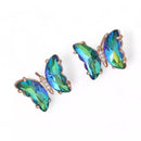 Brinco Feminino Borboleta Cristal Safira