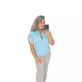Blusa Social com Manga Bufante Bordada