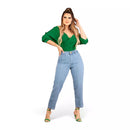 Calça Feminina Jeans Pantacourt Sem Lycra