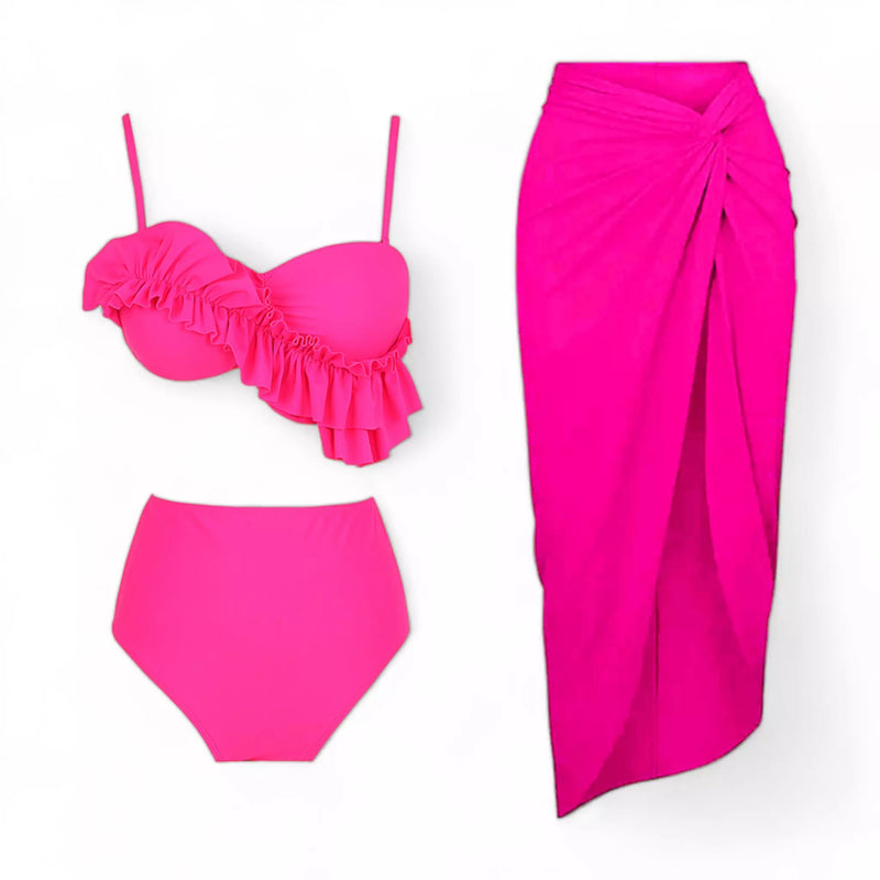 Conjunto de Biquíni Color com Saída de Praia