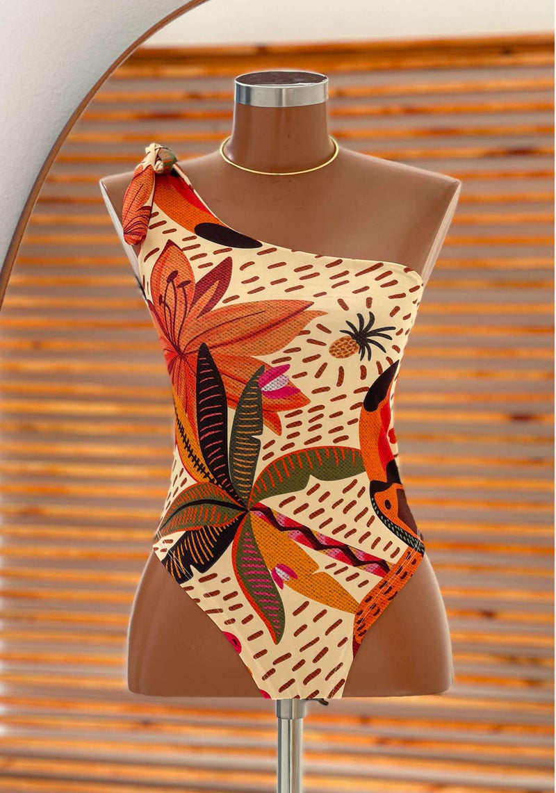 Body Maiô Estampado Far Ana Elegância Tropical Estampa Exótica