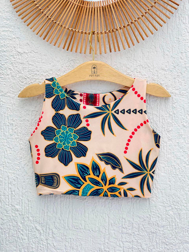 Cropped Estampando Far Aura Presença Egípcia
