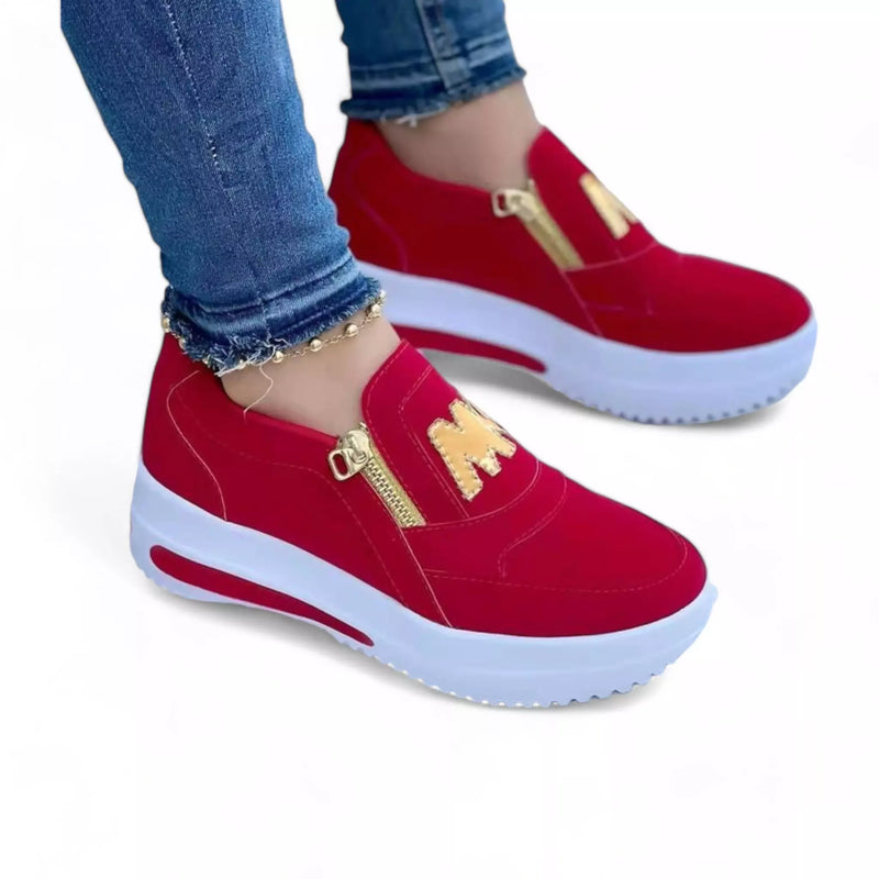 Tênis Feminino Casual  Zíper Lateral