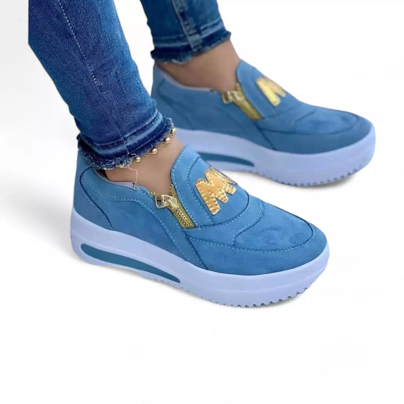 Tênis Feminino Casual  Zíper Lateral