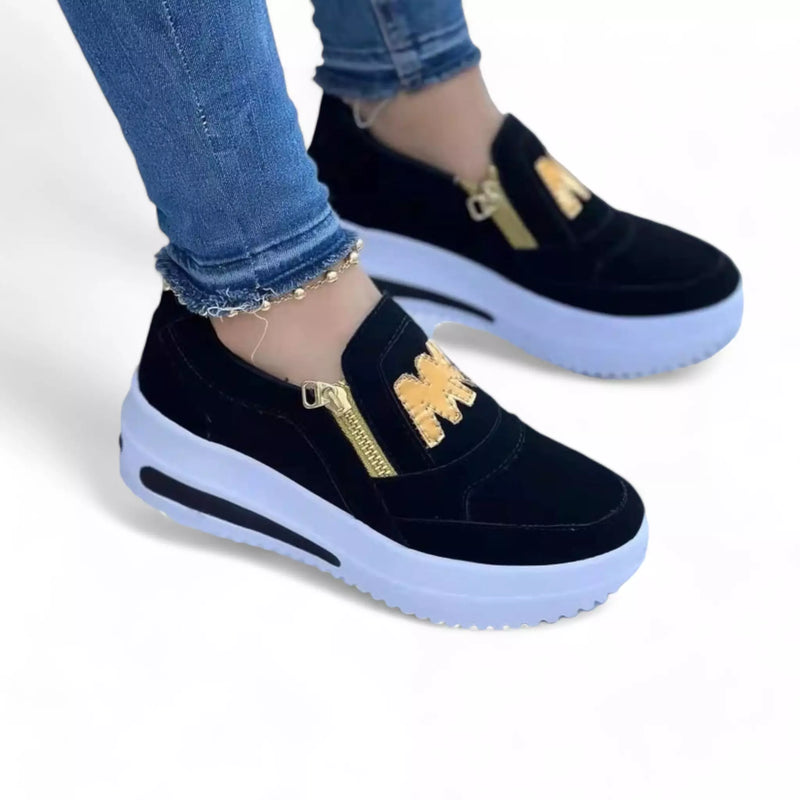 Tênis Feminino Casual  Zíper Lateral
