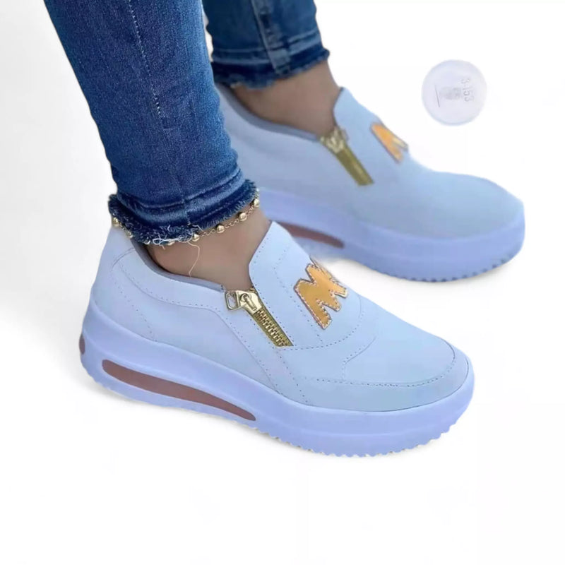Tênis Feminino Casual  Zíper Lateral