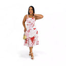 Vestido Feminino Midi Estampa Tropical