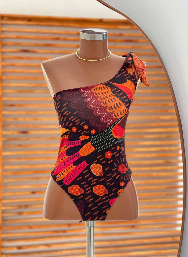 Body Maiô Estampado Far Ana Elegância Tropical Estampa Exótica
