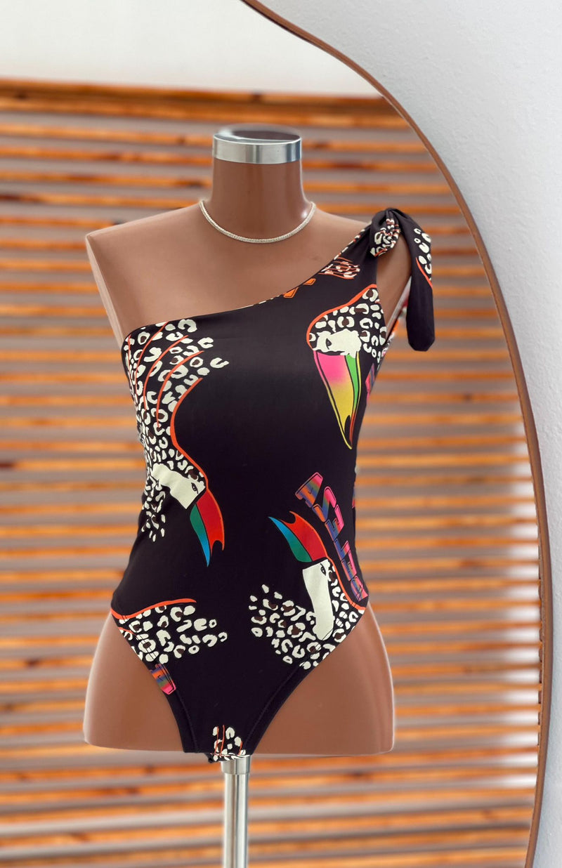 Body Maiô Estampado Far Ana Elegância Tropical Estampa Exótica