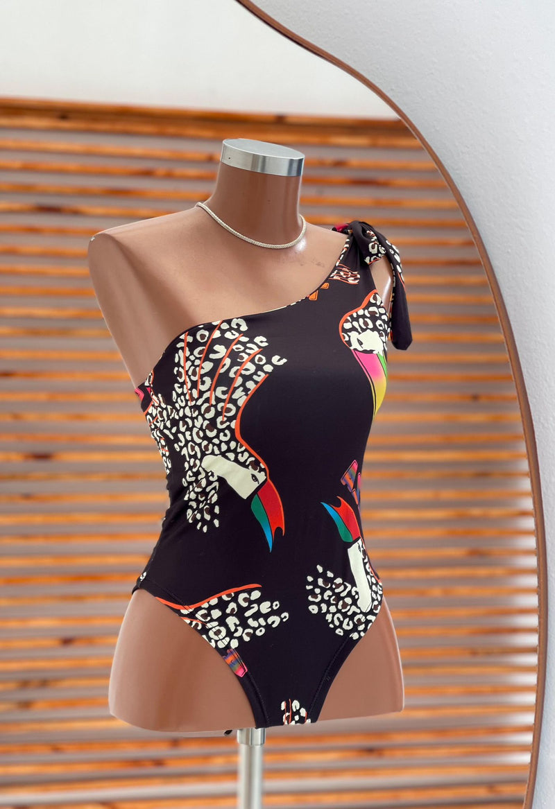 Body Maiô Estampado Far Ana Elegância Tropical Estampa Exótica