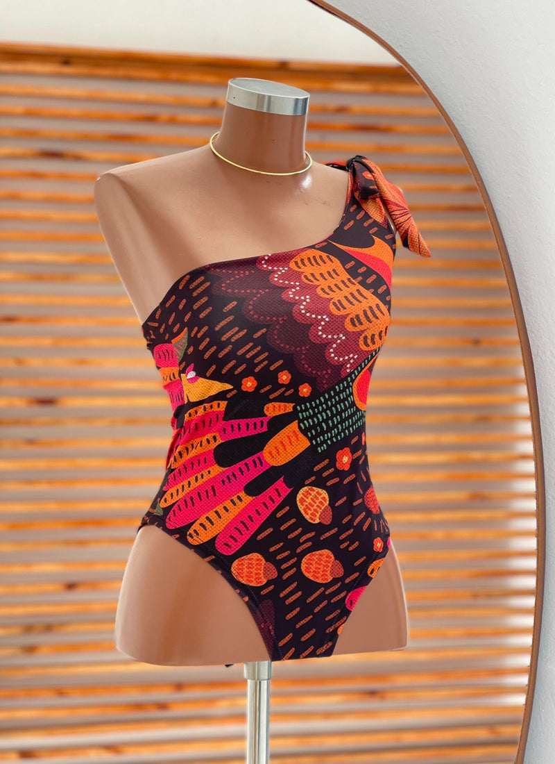 Body Maiô Estampado Far Ana Elegância Tropical Estampa Exótica