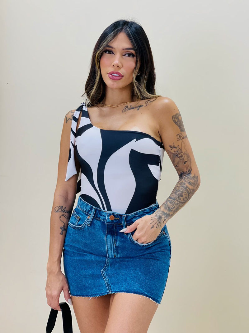 Body Maiô Estampado Far Ana Grafismo