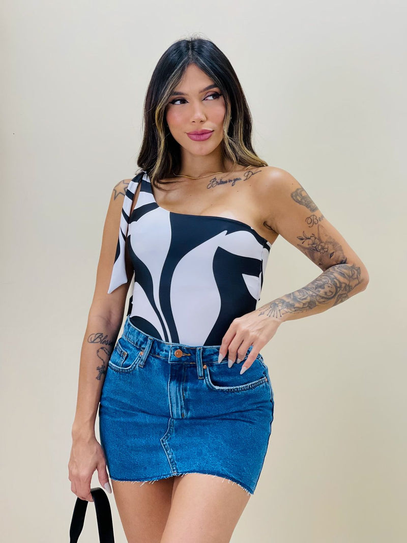 Body Maiô Estampado Far Ana Grafismo