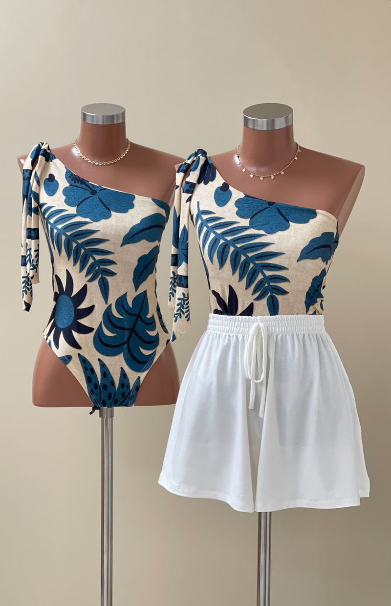 Body Maiô Estampado Far Ana Refúgio Azul