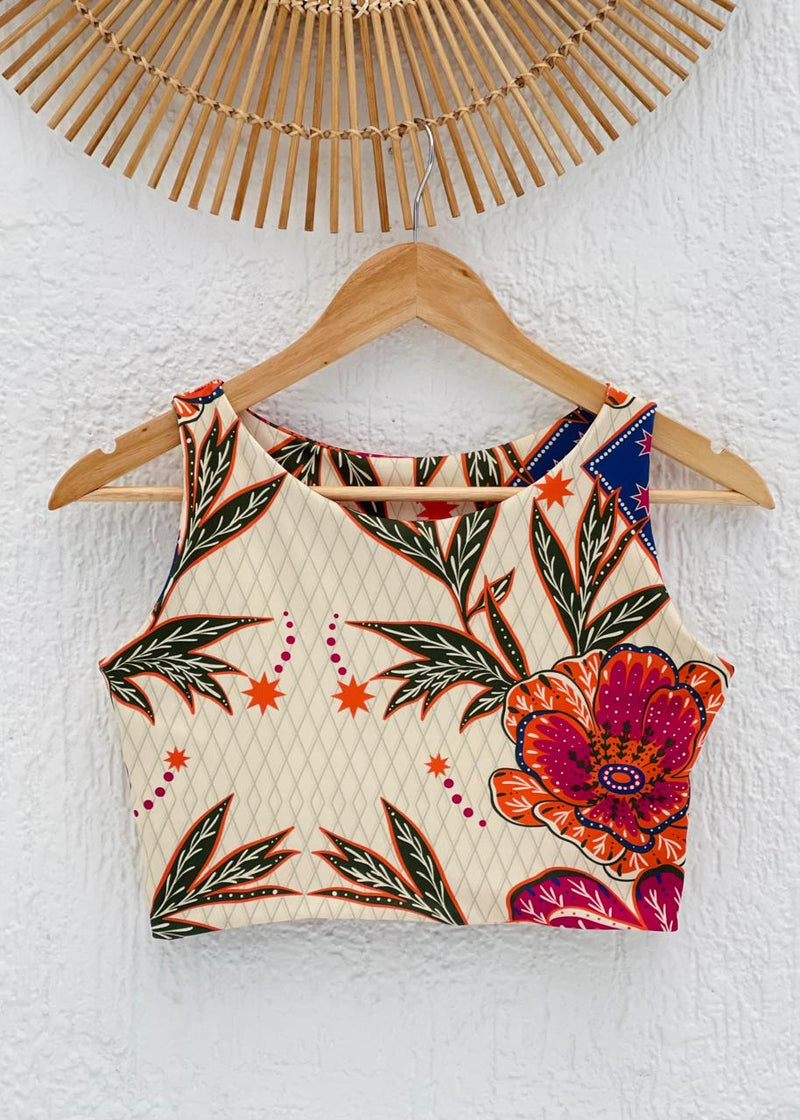 Cropped Estampado Far Aura Euforia Floral