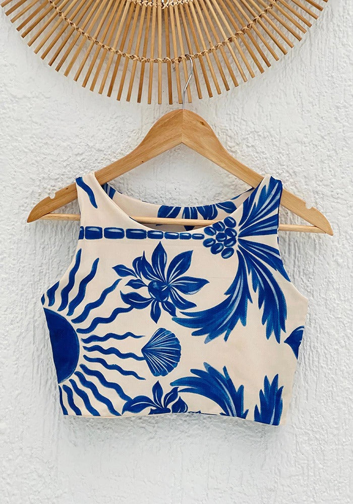 Cropped Estampado Far Aura Oceano Encantado