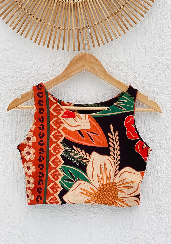 Cropped Estampado Far Aura Exuberância Amazônica