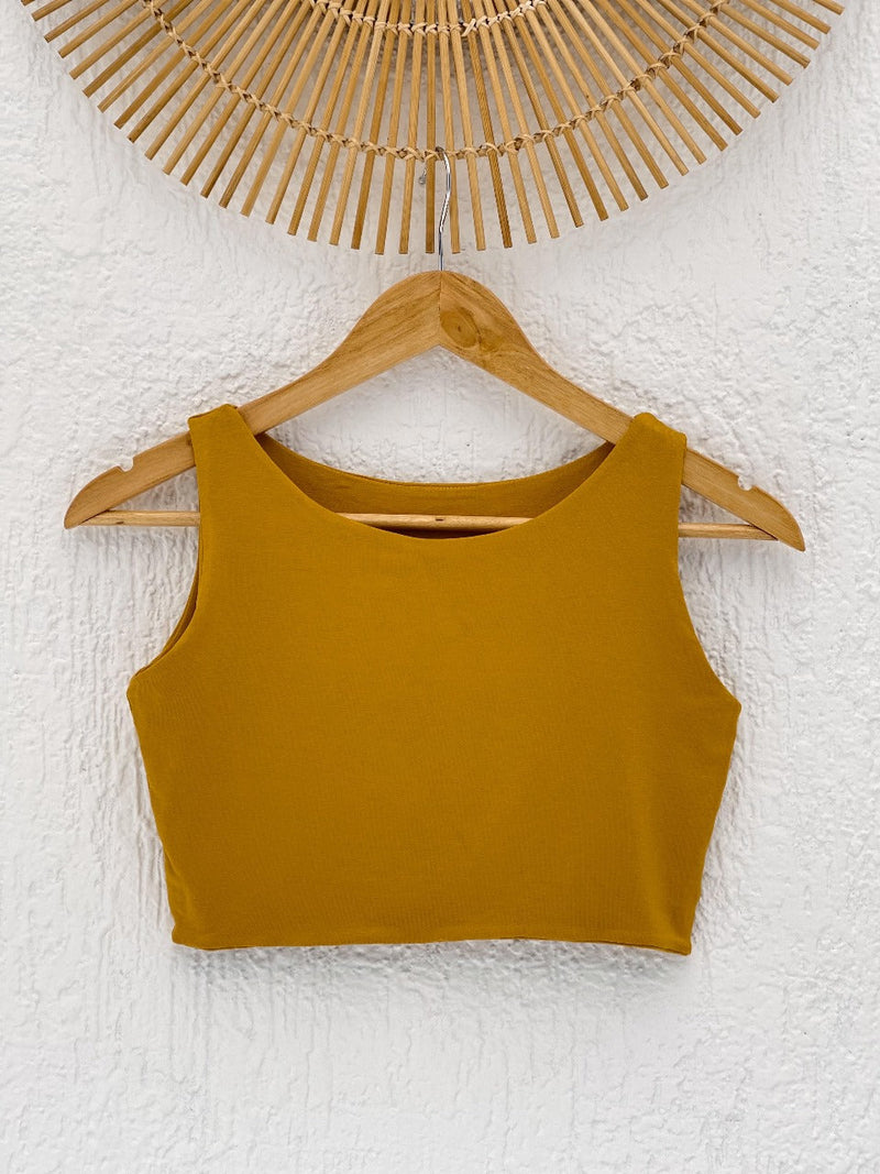 Cropped Aura Liso Mostarda