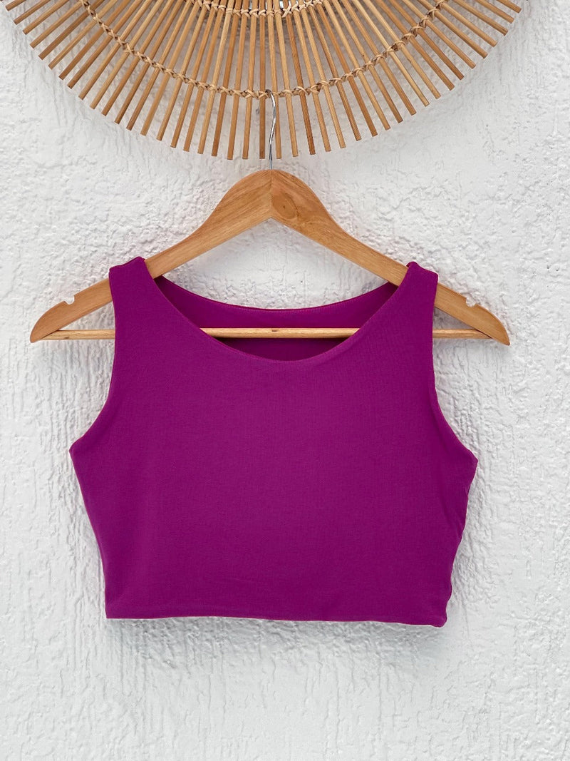 Cropped Aura Liso Fucsia