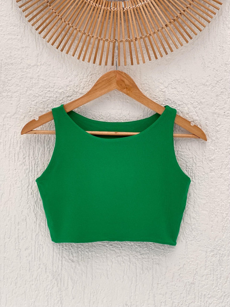 Cropped Aura Liso Verde Bandeira