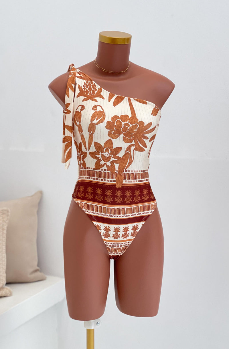 Body Maiô Estampado Far Ana Jardim Terracota