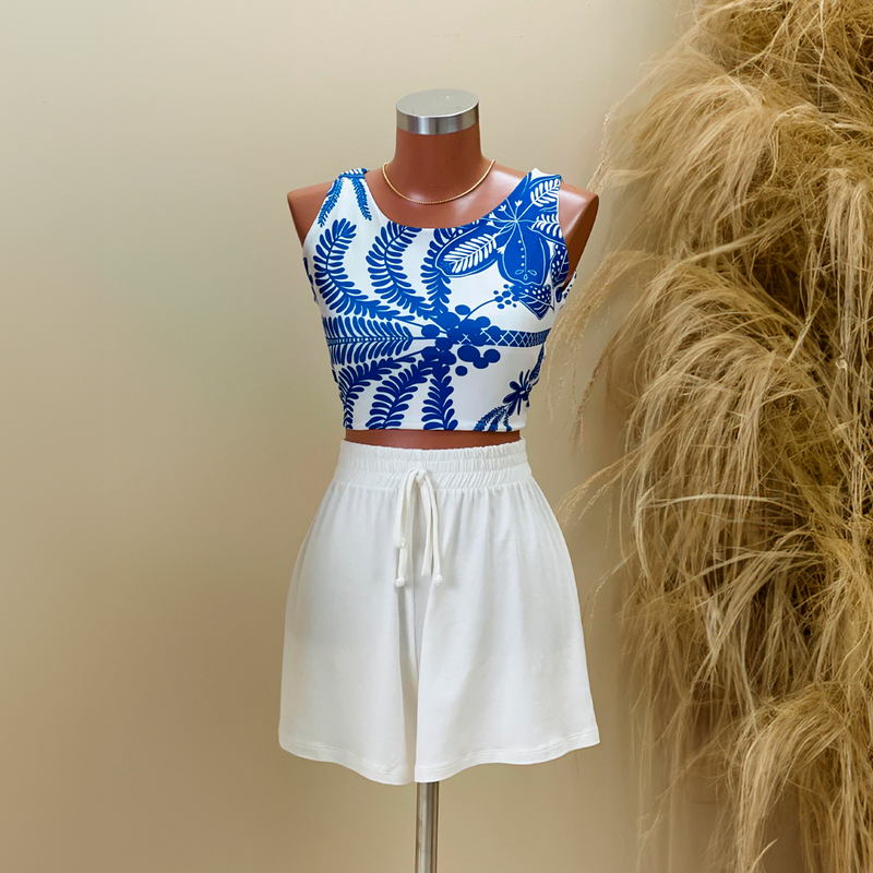 Cropped Estampado Far Aura Grécia