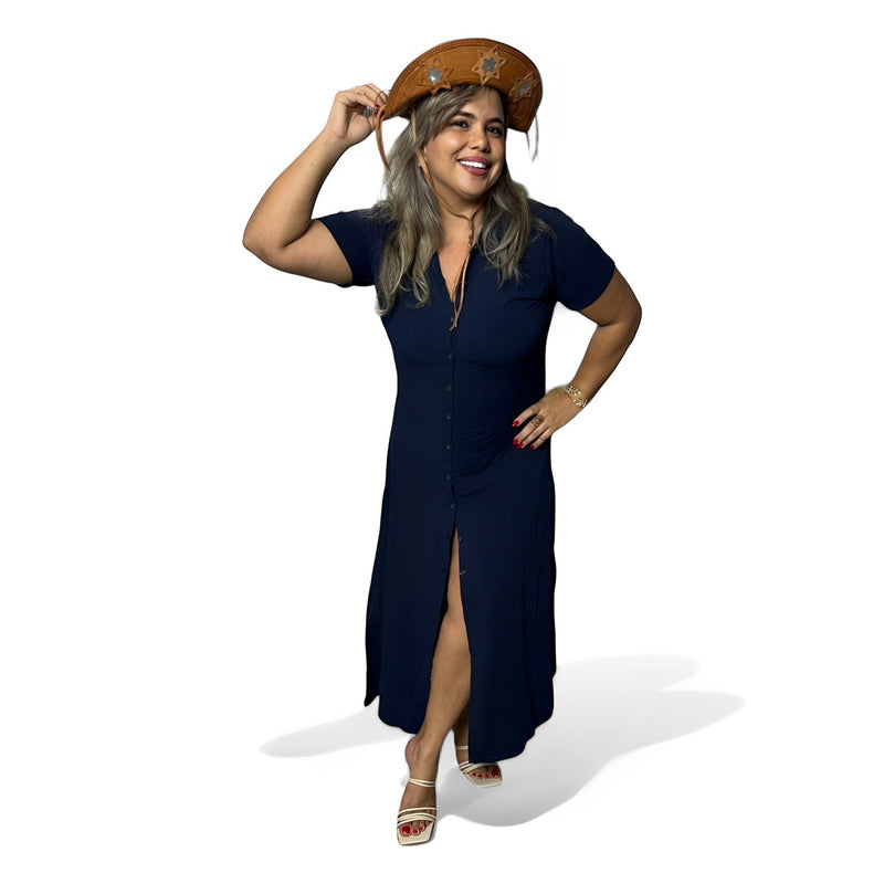 Vestido Longo Chemise Maria Bonita